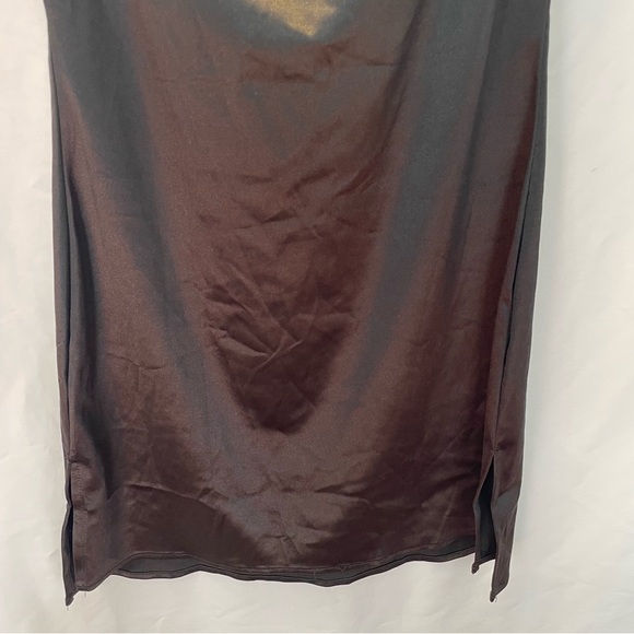 Zaful Black Satin Cowl Neck Mini Dress 10 Sexy Clubwear Cocktail Homecoming - Picture 5 of 15